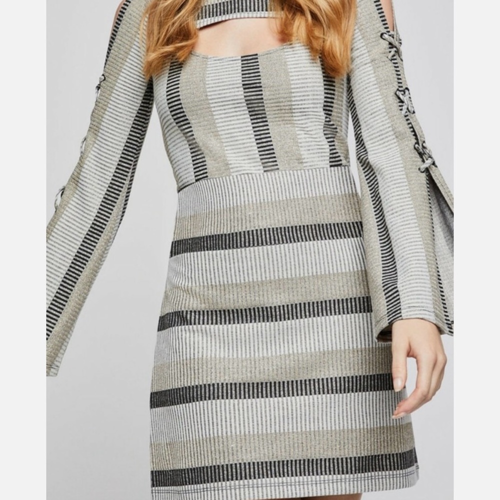 BCBGeneration Gold/Gray Knit Dress. Beautiful dress. Excellent condition,